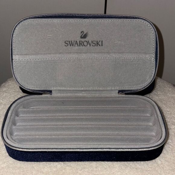 Swarovski navy suede with Crystal  jewelry Organizer - Picture 1 of 5